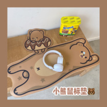 Korea ins same cute bear mouse pad girl large shaped desktop cloth table pad mouse pad