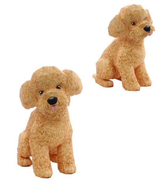立体折纸手工diy模型剪纸 仿真动物 泰迪犬 宠物狗 3d纸模制作