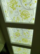 Special offer modern fashion craft European-style porch partition screen door transparent ceiling art glass European gold and silver vine