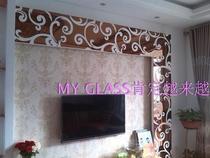 Factory custom-made art glass tempered 7-shaped TV background wall European style tea Mirror Mirror Mirror Mirror paint flower mirror