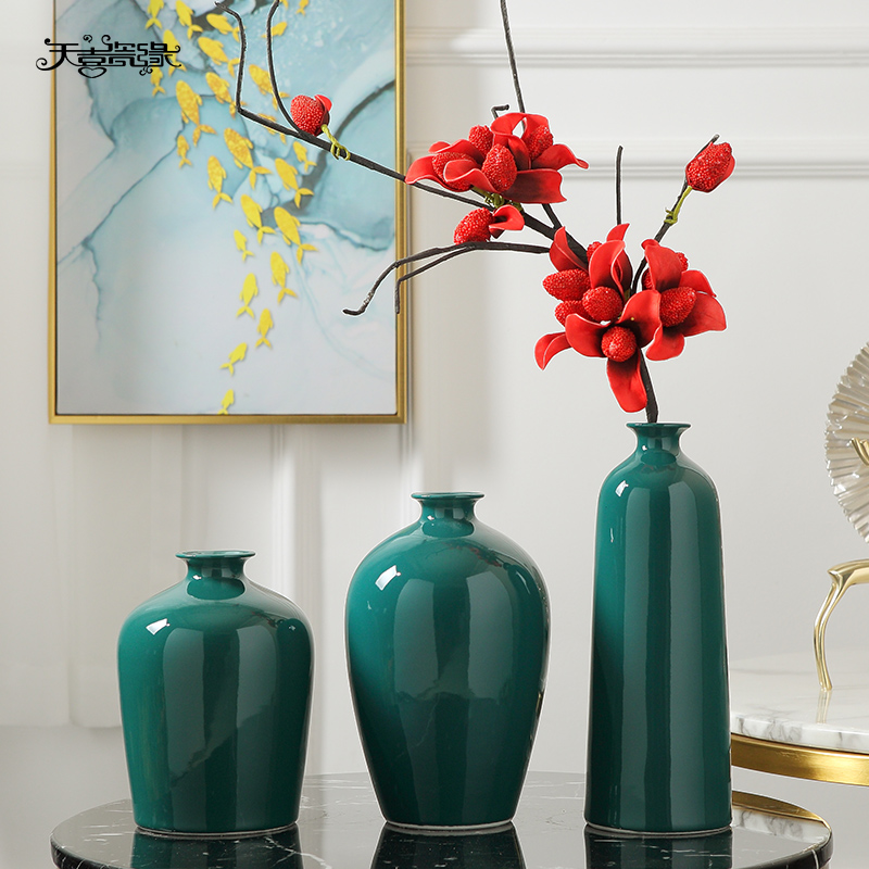 Jingdezhen I and contracted ceramic vases, dry flower arranging furnishing articles sitting room simulation flower decoration porcelain household furnishings