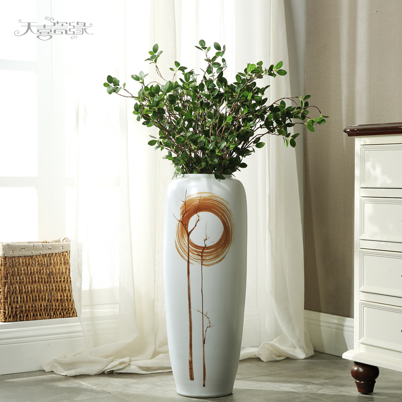 Jingdezhen modern ceramics of large vases, flower arranging furnishing articles creative household adornment contracted sitting room TV cabinet