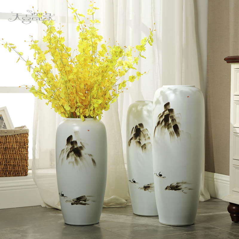 Modern new Chinese pottery and porcelain of large vases, creative zen sitting room porch furnishing articles dry flower arrangement craft ornaments