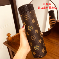 Net Red Diamond thermos cup female ins Wind portable large capacity intelligent display temperature anti-drop water Cup student Tea Cup