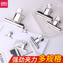 Deli mountain-shaped iron ticket clamp ticket clamp strong can be used repeatedly metal iron clamp strong and durable 4 a pack