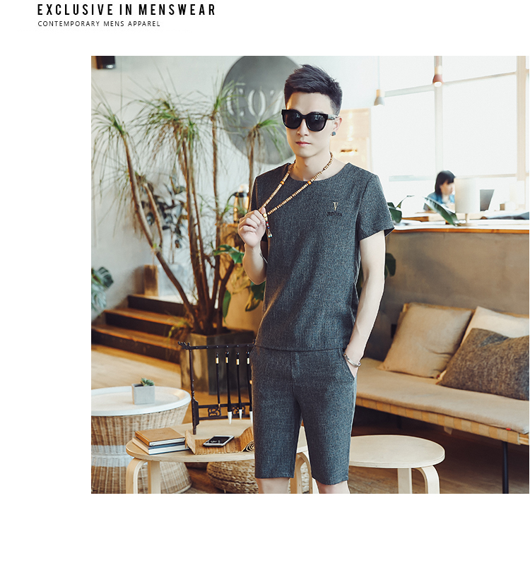 M2monline 男士两件套薄款衣服夏装韩版男士土