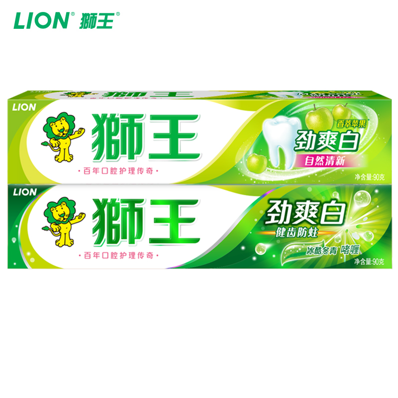 新上市 LION/狮王 劲爽白牙膏90g*6支组合套装 健齿防蛀 自然清新产品展示图3