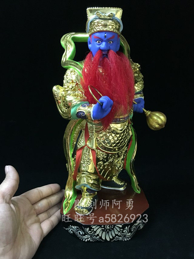 需定制找阿勇!台湾体精品做工 温元帅樟木神像 三代木雕