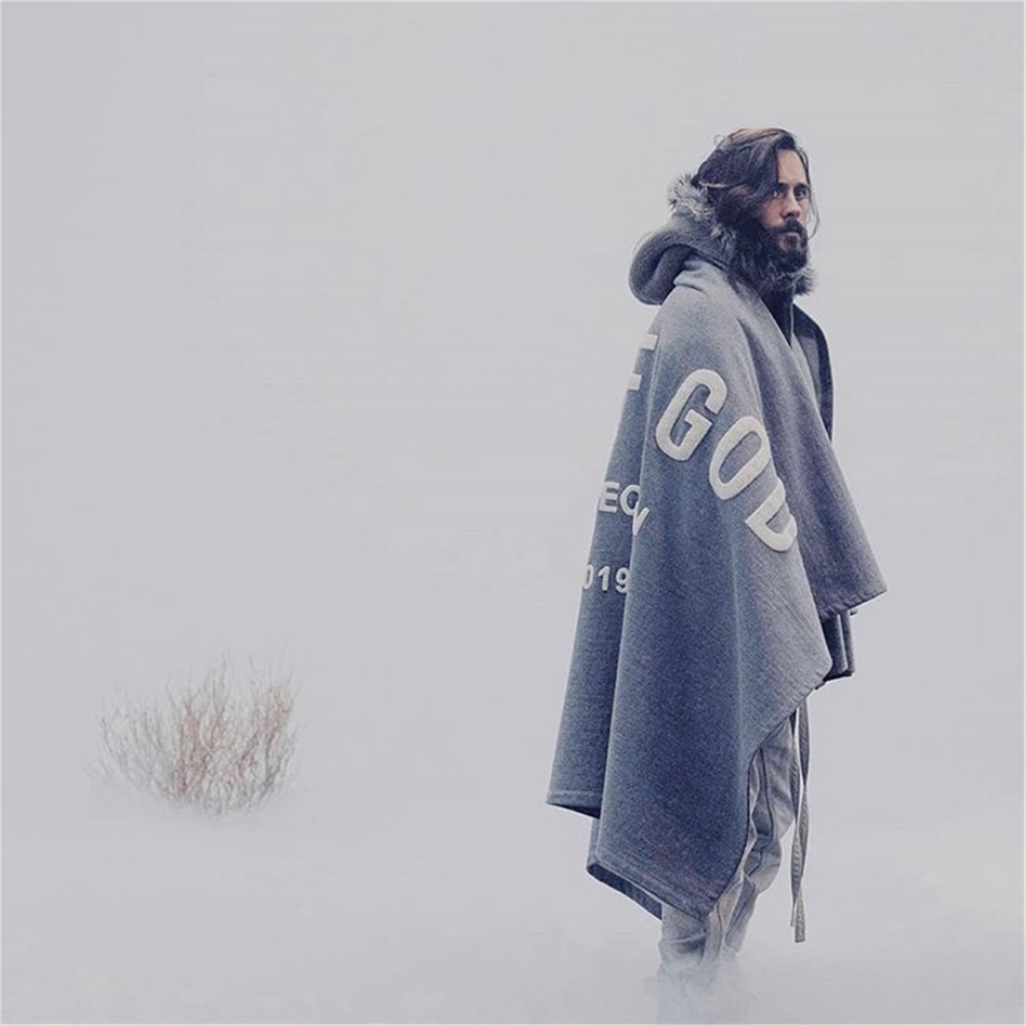 fear of god fog第六季重磅黑色灰色大logo毛毯披风披肩斗篷百搭