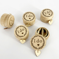 Personality retro creative forest wedding wooden ring ring box bride ring pillow wooden ring box
