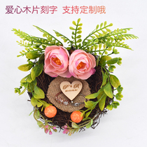 Customized personality theme wedding ring box Mori ring ring box Birds Nest Western style pair ring ring box ring ring wedding props