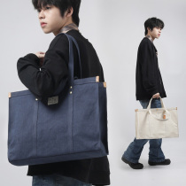 Natsume Canvas Bag Mens Minority Design Portable Shoulder Bag Large Capacity Shopping Bag Ladies Tote Bag Camping Bag