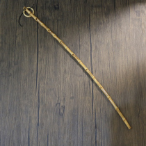 Natural bamboo whip text play bamboo root bamboo stick teacher ring ruler household dance baton Old material Arhat bamboo play