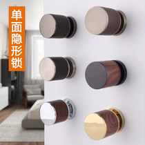 American leather single-sided invisible door lock minimalist spherical lock genuine leather single-sided dark door lock wood wood dark door handle