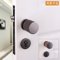 Ythyme Genuine Leather Room Door Lock American Leather Doorknob Mute Wood Spherical Lock Bedroom Door Lock Universal