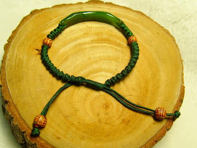 正品天然和田玉竹节手鍊节节高生生不息生日礼物天然台湾碧玉