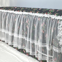 2021 vintage floral fabric princess bed Hood lace bed headgear backrest dust protection leather bedside pastoral