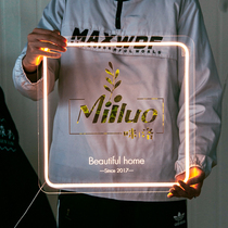 Creative Acrylic Luminous Logo Door Card Studio Transparent Light Signs Corporate Sign Light Box Billboard Customisation