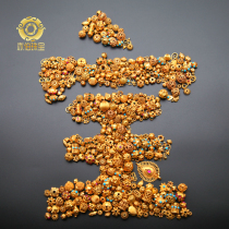 Yibo India old gold Nepal handmade 18K gold accessories Wool ball big wheel paint drip beads