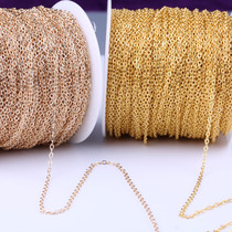 1 5mm copper chain cross chain flat O-chain thin chain tassel chain pull continuous O-shaped chain diy decorative chain pure copper chain