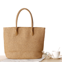 Store Manager recommends new straw bag Japanese version of Mori female shoulder woven bag beach paper village color shoulder Hand bag