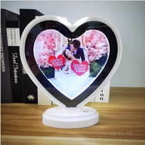 Thermal transfer heart-shaped magic mirror photo frame couple children gift gift personality photo custom mirror stall