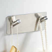 Single 304 stainless steel thick towel coat coat hook kitchen adhesive hook perforated nail free