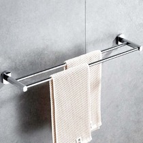 Full copper bathroom double pole fur towels frame punching 30 short 35 small 40 cm 50cm55 long hanging rack free of punching