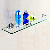 Stainless steel perforated toilet wall-mounted bathroom bathroom mirror front storage toiletries tempered glass rack