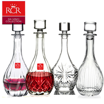 Italian RCR Crystal Glass Decanter wine bottle with lid round whisky fresh storage wine bottle