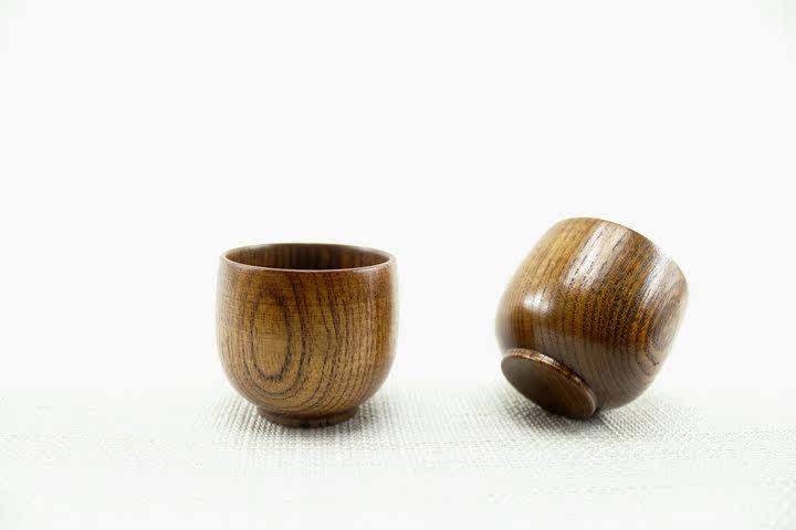 外贸日韩精制木杯 木茶杯 酒杯 咖啡杯 木杯子 三国水杯 茶具配件