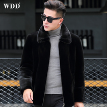 Imported mink leather Grand coat Short Whole Mink Turk Turk Jacket for men Mink Jacket VELVET LEATHER MINK Caramey jacket