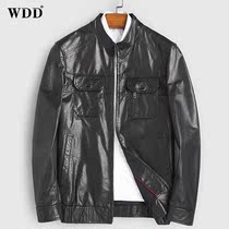 New Hainen genuine leather leather clothes mens short and slim fit Harley locomotive thin-style handsome buffalo leather jacket jacket tide