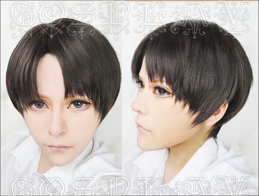 (Rabbit's meta) Giant Livel Soldier Long COS Wig original black brown has been styled