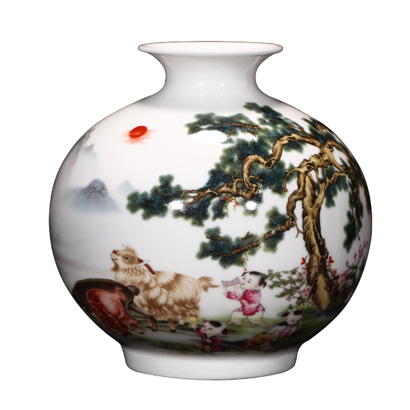 Jingdezhen ceramics vase furnishing articles sitting room flower arranging rich ancient frame of Chinese style household TV ark, decorative arts and crafts