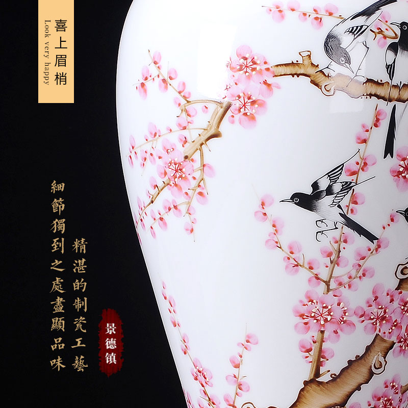 Jingdezhen ceramics famous hand - made beaming vases, flower arranging Chinese style living room home furnishing articles