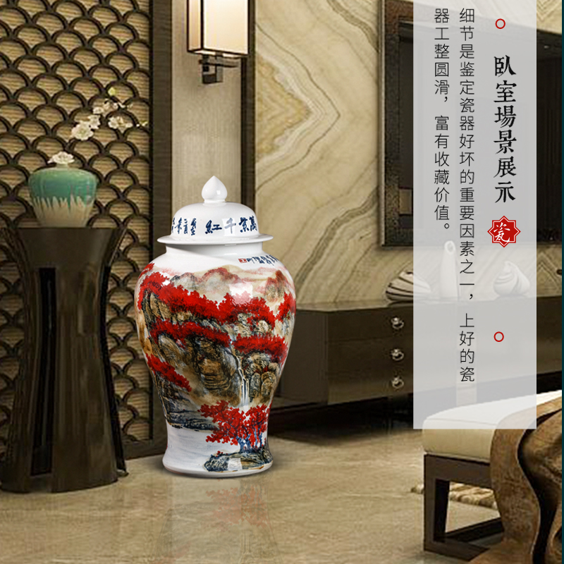 Chinese wine sitting room adornment is placed famous jingdezhen ceramics hand - made the general pot of large storage tank