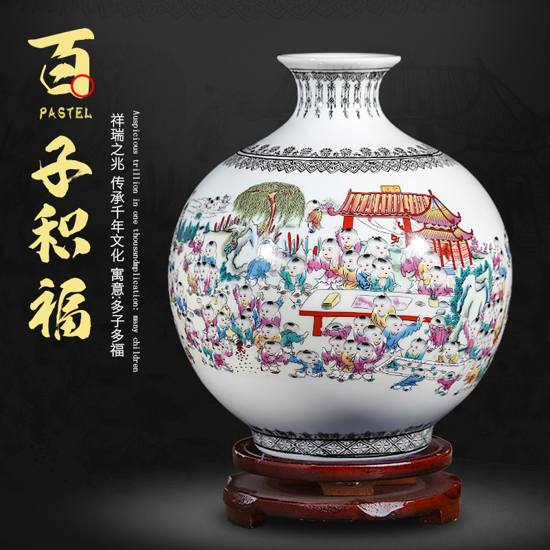 Jingdezhen ceramics powder enamel the ancient philosophers figure vase flower arranging Chinese style household furnishing articles, the sitting room porch TV ark, adornment