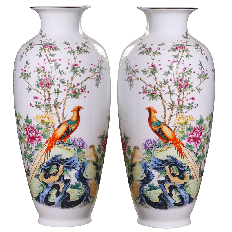 Modern Chinese jingdezhen ceramics powder enamel vase home furnishing articles, the sitting room porch flower decorations arts and crafts