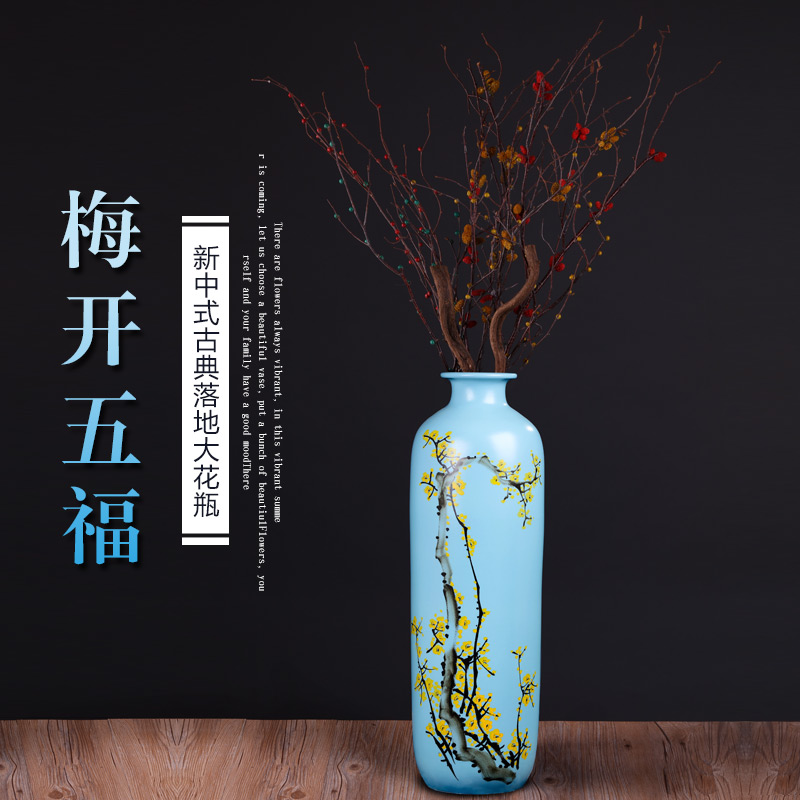 I and contracted the new Chinese style of large vases, jingdezhen ceramic hand - made dried flowers flower arrangement of TV ark, high furnishing articles