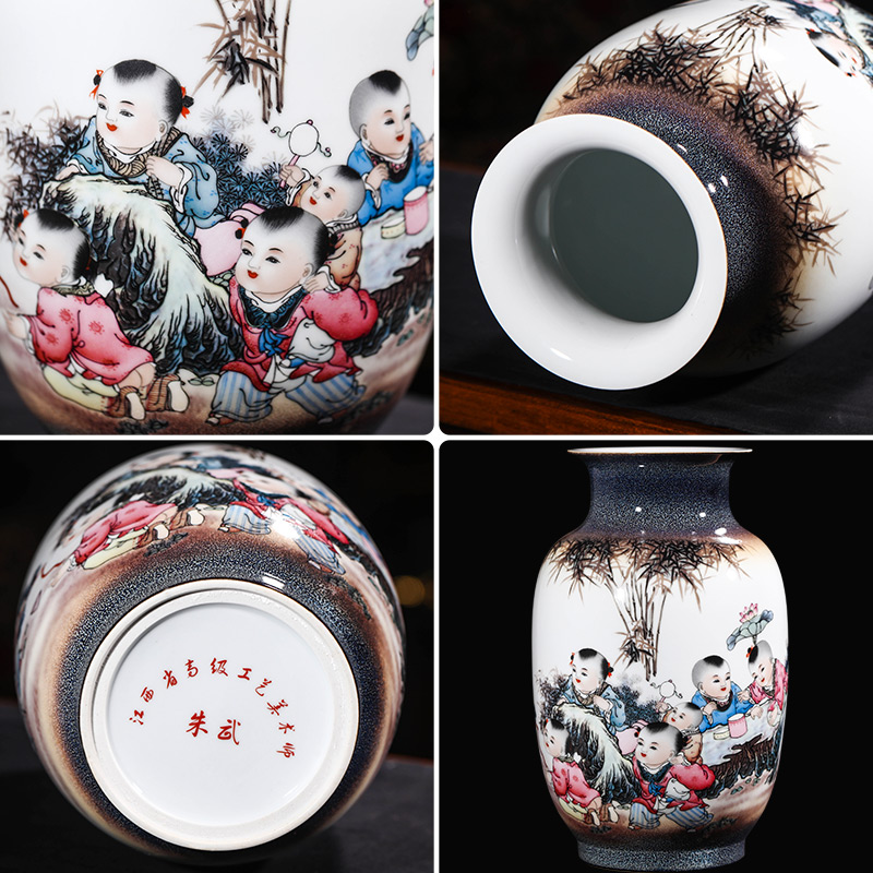 Jingdezhen ceramics craft up with tong qu, vases, flower arrangement sitting room of the new Chinese style household adornment furnishing articles present