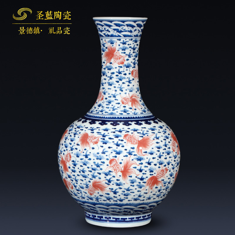 Antique vase of blue and white porcelain of jingdezhen ceramics furnishing articles every year more than Chinese style living room porch decoration