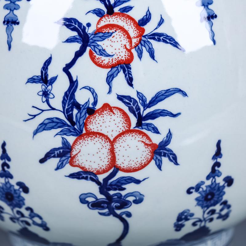 Jingdezhen ceramics by hand antique porcelain vases, flower implement new classical Chinese style household handicraft furnishing articles in the living room