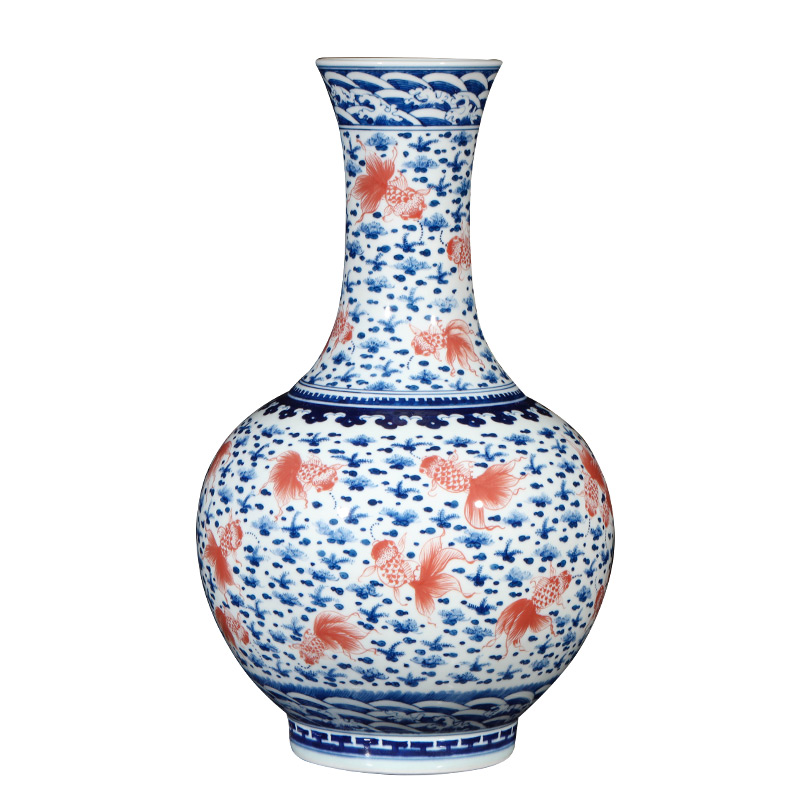 Antique vase of blue and white porcelain of jingdezhen ceramics furnishing articles every year more than Chinese style living room porch decoration