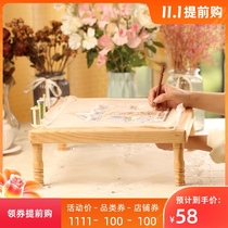 French crochet embroidery workshop special desktop solid wood embroidery frame l front and back flip embroidery shed light