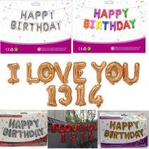 16 inch color birthday letter balloon birthday decoration party modeling baby 100 days KTV decoration balloon batch