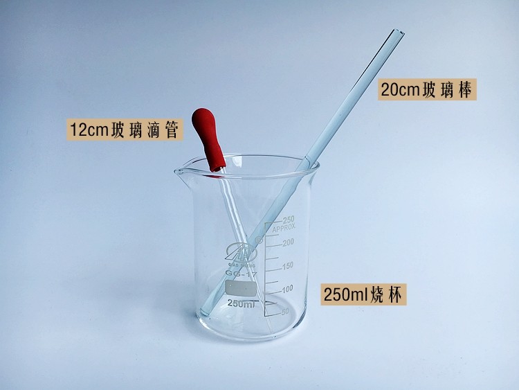 酒精灯 玻璃棒 烧杯 玻璃滴管 ph试纸 三脚架 石棉网
