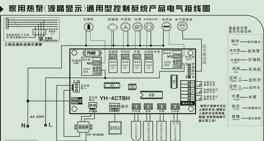 家用空气能热泵热水器电脑通用板热泵控制改装板万能控制主板全套