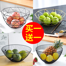 Nordic style fruit plate living room coffee table home simple creative fruit basket wrought iron modern Net red snack plate