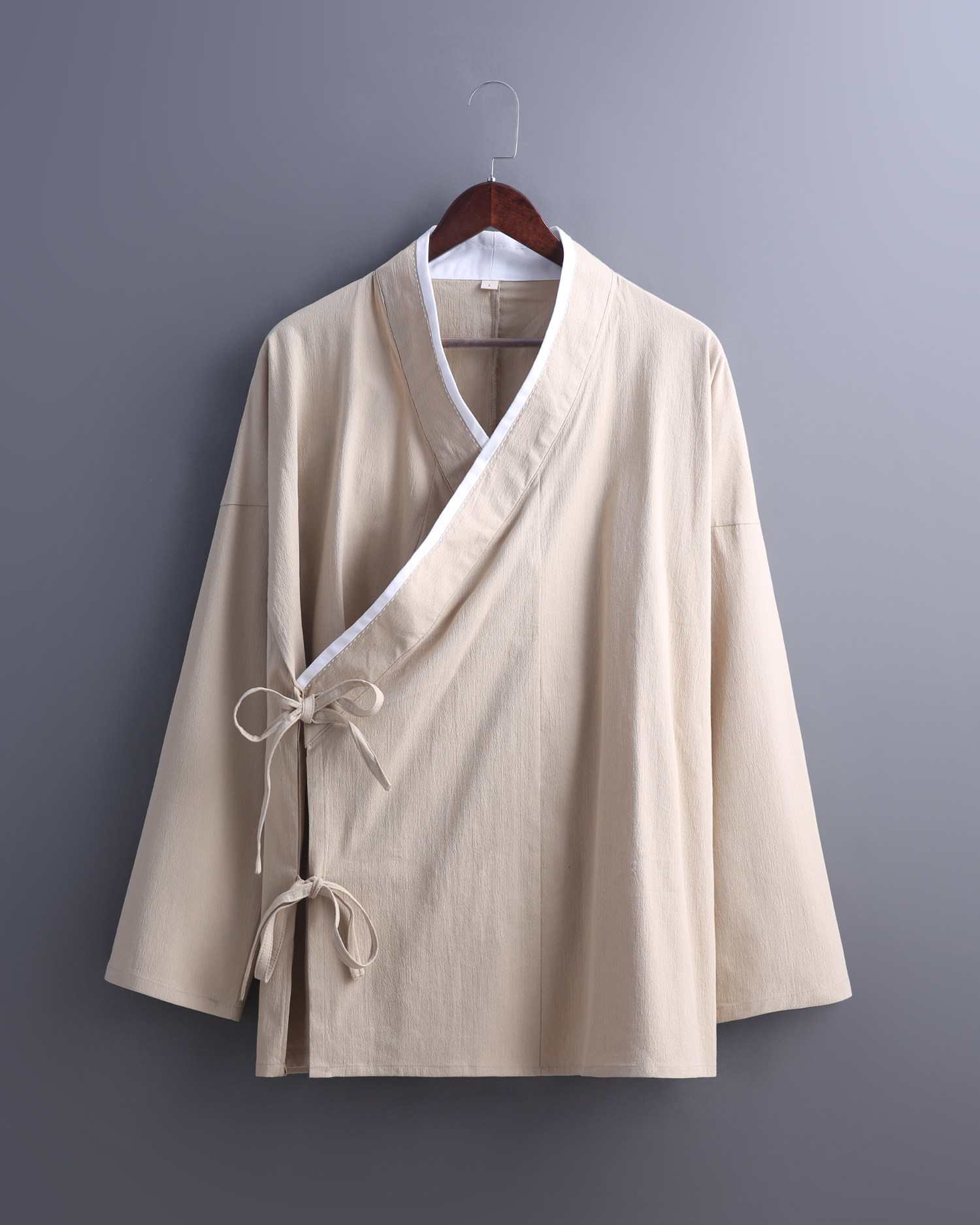 中国风春季男汉服古装茶服禅服宽松中式居士服棉麻道服道袍棉麻